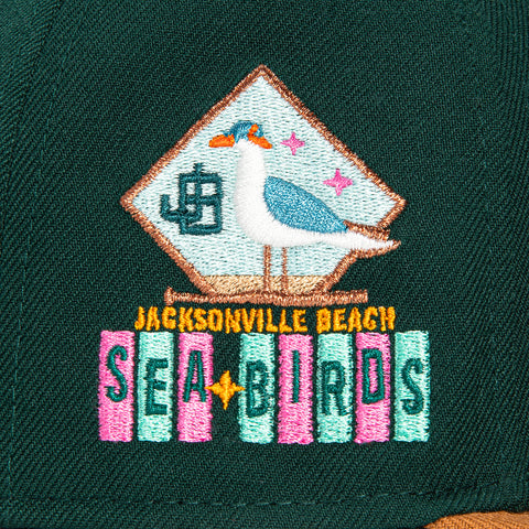 New Era 59Fifty Jacksonville Beach Seabirds Logo Patch Hat - Green, Khaki