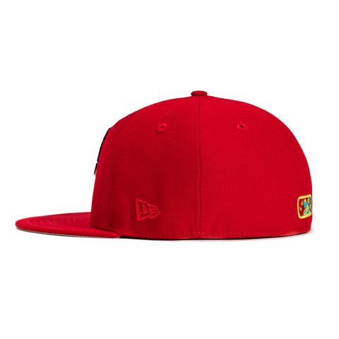 New Era 59Fifty Pensacola Blue Wahoos Pok Ta Pok Logo Patch Hat - Red