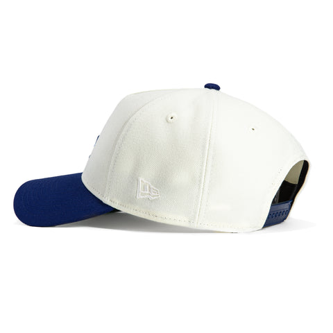 New Era 9Forty A-Frame Los Angeles Dodgers MLB 100th Anniversary Patch Snapback Hat - White, Royal
