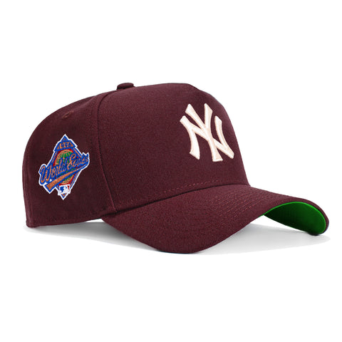 New Era 9Forty A-Frame New York Yankees 1996 World Series Patch Snapback Hat - Maroon