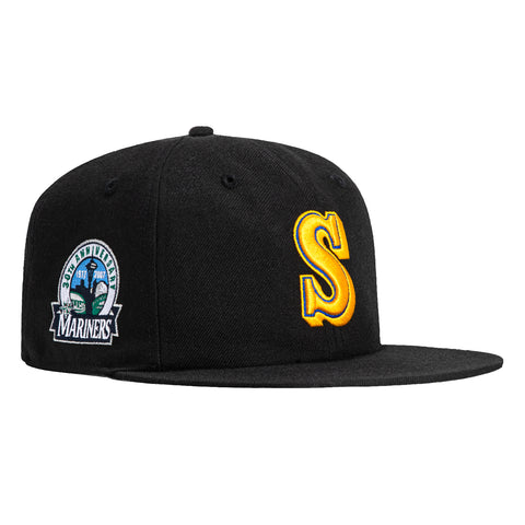 47 Brand Black Dome Sureshot Captain Seattle Mariners 30th Anniversary Patch Snapback Hat - Black