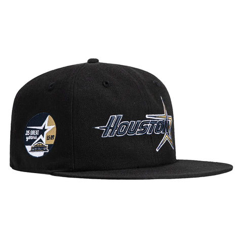 47 Brand Black Dome Sureshot Captain Houston Astros 35th Anniversary Patch Snapback Word Hat - Black