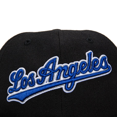 47 Brand Black Dome Sureshot Captain Los Angeles Dodgers 50th Anniversary Patch Snapback Script Hat - Black