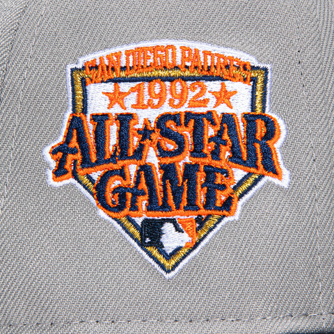 New Era 59Fifty San Diego Padres 1992 All Star Game Patch Arch Hat - Grey, Navy