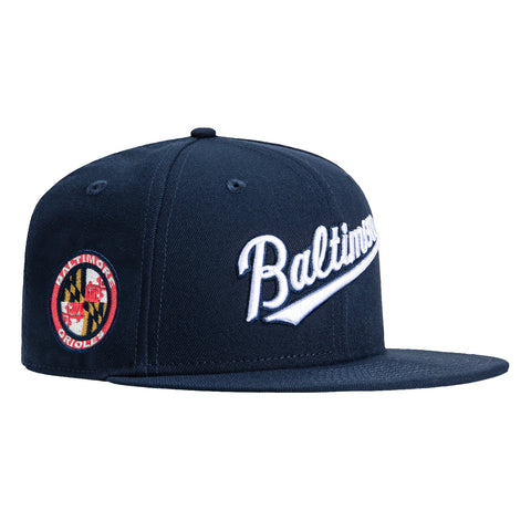 New Era 59Fifty Baltimore Orioles Alternate Logo Patch Script Hat - Navy