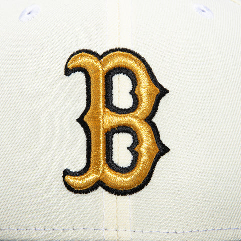 New Era 59Fifty Whiskey Boston Red Sox Fenway Park Patch Hat - White, Black, Metallic Gold