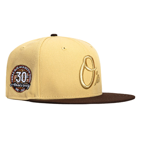 New Era 59Fifty Baltimore Orioles 30th Anniversary Stadium Patch Alternate Hat - Tan, Brown, Metallic Gold