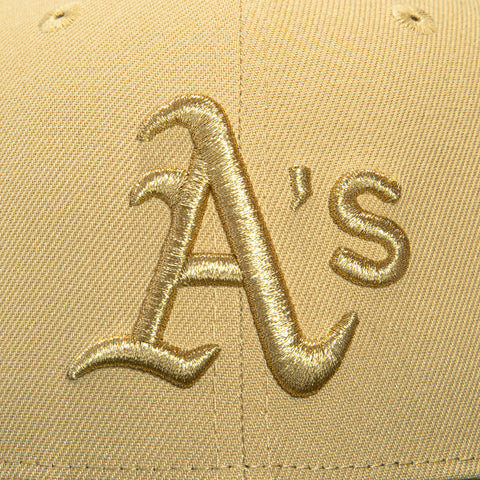 New Era 59Fifty Oakland Athletics Battle of the Bay Patch Hat - Tan, Green, Metallic Gold