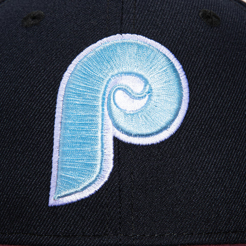 New Era 59Fifty Philadelphia Phillies 1980 World Series Patch Hat - Navy, Maroon, Light Blue