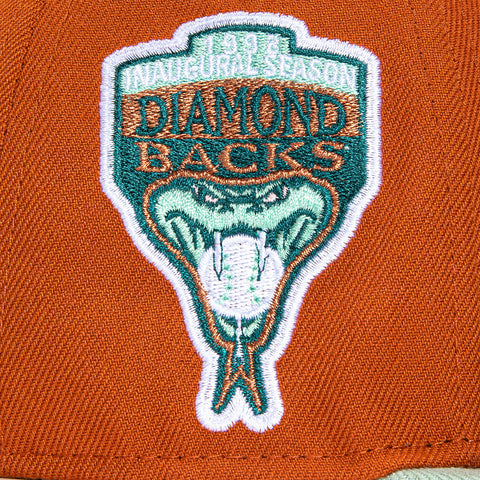 New Era 59Fifty Arizona Diamondbacks Inaugural Patch D Hat - Burnt Orange, Everest Green