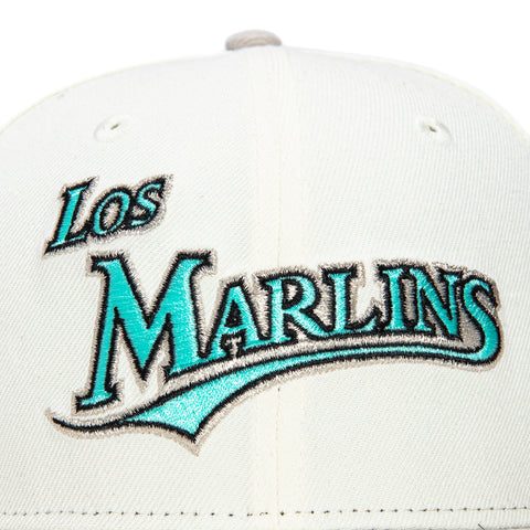New Era 59Fifty Miami Marlins Inaugural Patch Los Marlins Hat - White, Stone, Mint