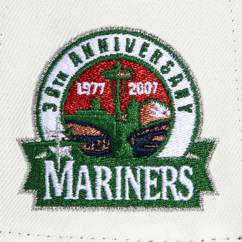 New Era 59Fifty Seattle Mariners 30th Anniversary Patch Hat - White, Navy, Metallic Copper, Green