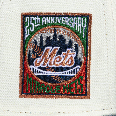 New Era 59Fifty New York Mets 25th Anniversary Patch Hat - White, Navy, Metallic Copper, Green