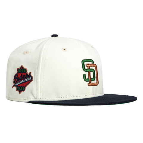 New Era 59Fifty San Diego Padres National League Anniversary Patch Hat - White, Navy, Metallic Copper, Green