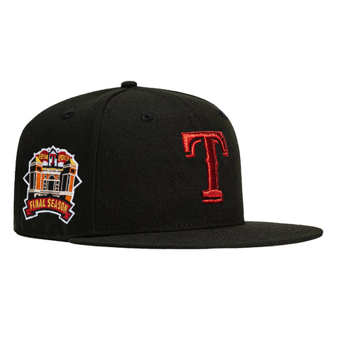 New Era 59Fifty Candy Apple Texas Rangers Final Season Patch Hat - Black, Red
