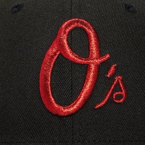 New Era 59Fifty Candy Apple Baltimore Orioles 30th Anniversary Stadium Patch Alternate Hat - Black, Red
