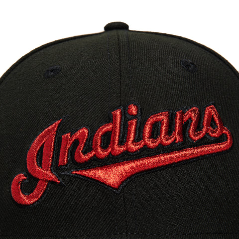 New Era 59Fifty Candy Apple Cleveland Guardians Inaugural Patch Script Hat - Black, Red