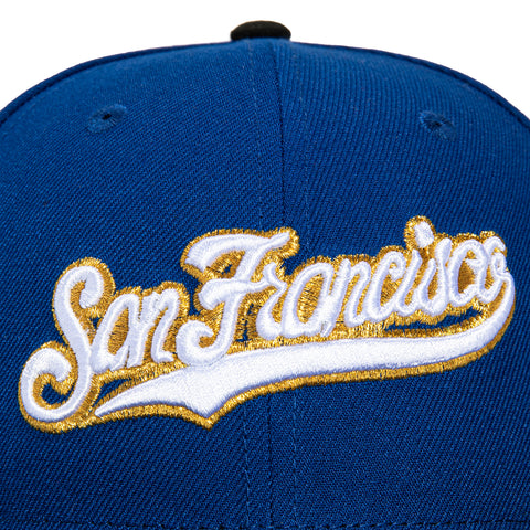 New Era 59Fifty San Francisco Giants 50th Anniversary Patch Script Preme Hat - Royal, Black