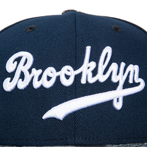 New Era 59Fifty Brooklyn Dodgers Script 1955 World Series Patch Hat - Navy, Denim