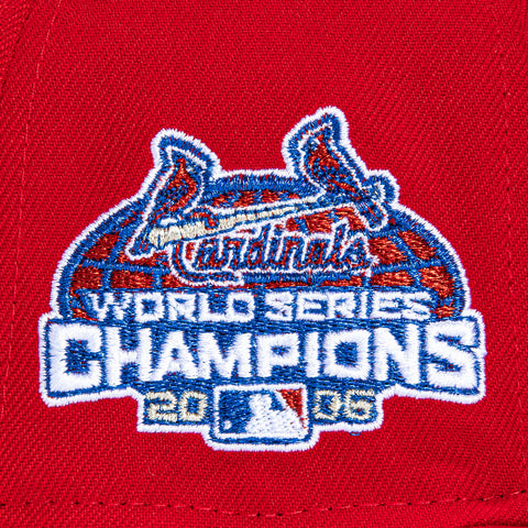 New Era 59Fifty St Louis Cardinals 2006 World Series Champions Patch Hat - Red, Metallic Silver
