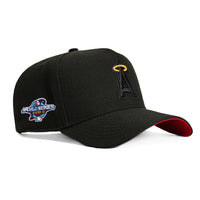 New Era 9Forty A-Frame Los Angeles Angels 2002 World Series Patch Snapback Hat - Black
