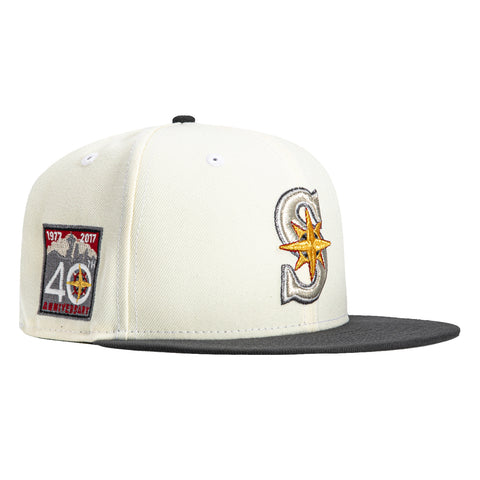 New Era 59Fifty Only Hope Seattle Mariners 40th Anniversary Patch Hat - White, Graphite