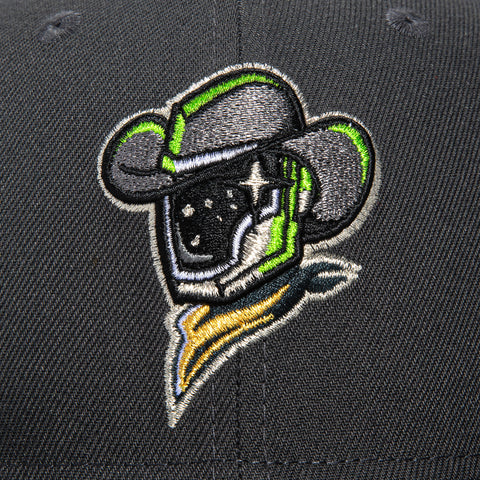 New Era 59Fifty Sugar Land Space Cowboys Logo Patch Hat - Graphite, Light Green