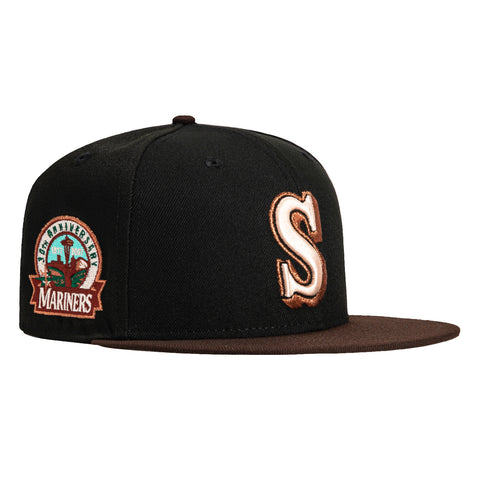 New Era 59Fifty Seattle Mariners 30th Anniversary Patch Hat - Black, Brown, Metallic Copper
