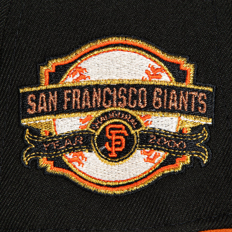 New Era 9Forty A-Frame San Francisco Giants Inaugural Patch Snapback Script Hat - Black, Burnt Orange