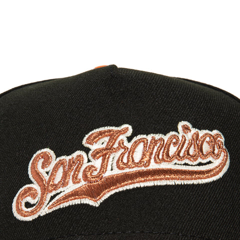 New Era 9Forty A-Frame San Francisco Giants Inaugural Patch Snapback Script Hat - Black, Burnt Orange
