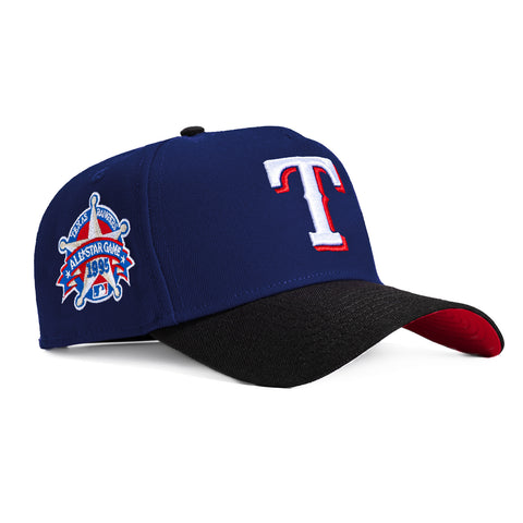 New Era 9Forty A-Frame Texas Rangers 1995 All Star Game Patch Snapback Hat - Royal, Black