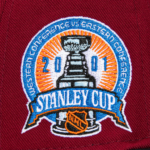 Mitchell & Ness Colorado Avalanche 2001 Stanley Cup Patch Hat - Cardinal, Black