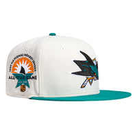 Mitchell & Ness San Jose Sharks 1997 All Star Game Patch Hat - White, Teal