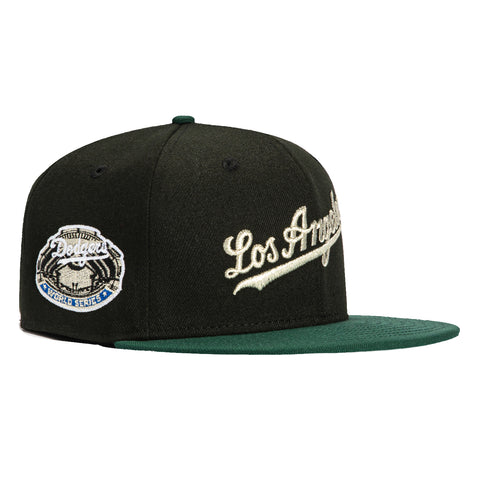 New Era 59Fifty Los Angeles Dodgers 1963 World Series Patch Script Hat - Black, Green, Metallic Silver