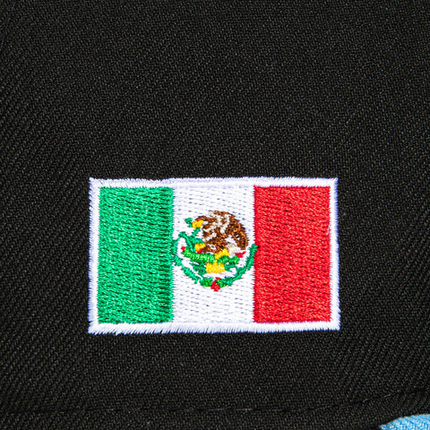 New Era 59Fifty Mexico World Baseball Classic Mexico Flag Patch Hat - Black, Light Blue, Magenta