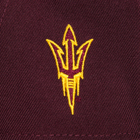 New Era 9Fifty A-Frame Arizona State Sun Devils Logo Patch Script Snapback Hat - Maroon