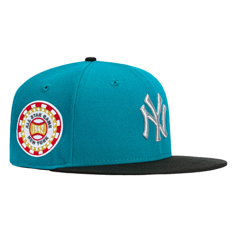 New Era 59Fifty New York Yankees 1942 All Star Game Patch Hat - Teal, Black, Metallic Silver