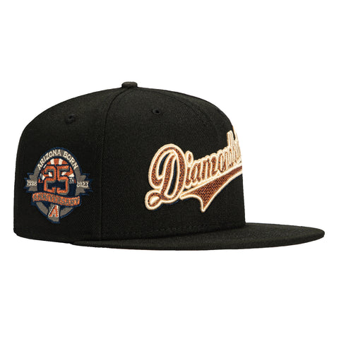 New Era 59Fifty Snake Scale Arizona Diamondbacks 25th Anniversary Patch Script Hat - Black