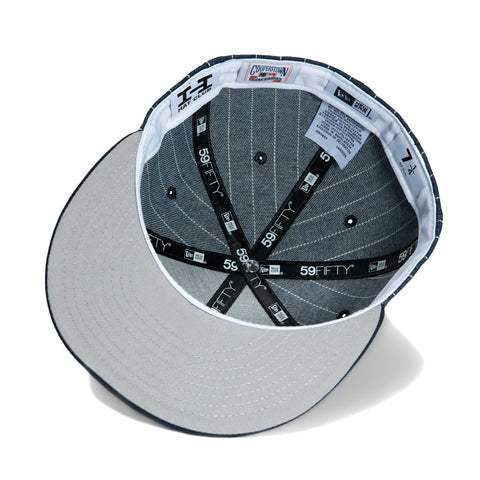 New Era 59Fifty Denim Pinstripe New York Yankees 1996 World Series Patch Hat - Navy