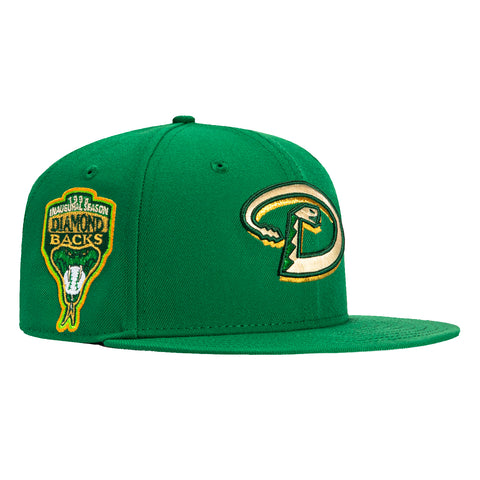 New Era 59Fifty Arizona Diamondbacks Inaugural Patch D Hat - Kelly Green, Metallic Gold