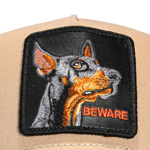 Goorin Bros The Doberman Beware Adjustable Trucker Snapback Hat - Tan