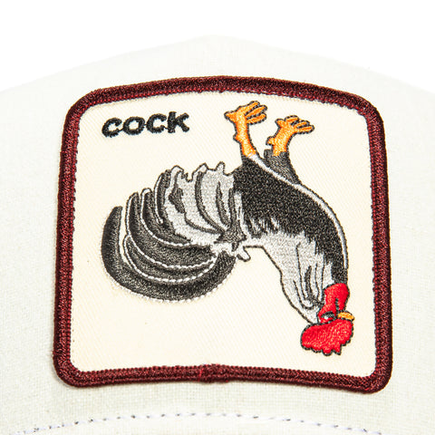 Goorin Bros Retsoor Cock Adjustable Trucker Snapback Hat - White, Red