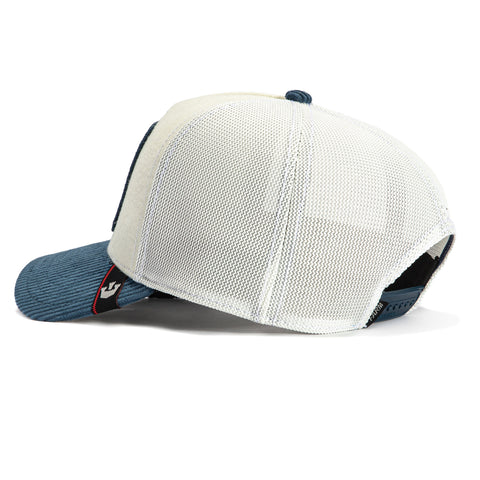 Goorin Bros Flow Lone Wolf Adjustable Trucker Snapback Hat - White, Navy