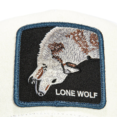 Goorin Bros Flow Lone Wolf Adjustable Trucker Snapback Hat - White, Navy