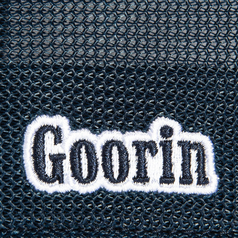 Goorin Bros Suited Champ Adjustable Trucker Snapback Hat - Graphite Pinstripe, Navy