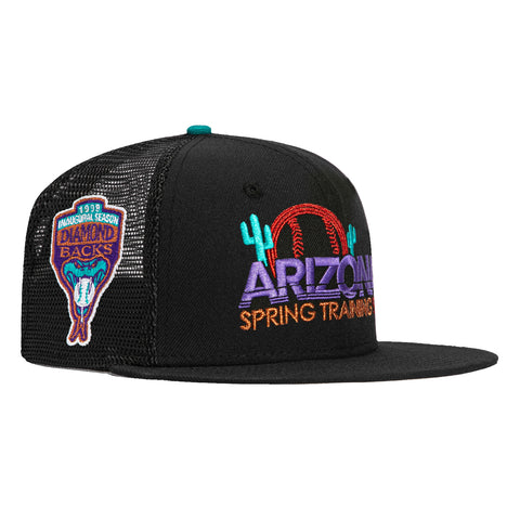 New Era 59Fifty Arizona Diamondbacks Inaugural Patch Spring Training Logo Trucker Hat - Black