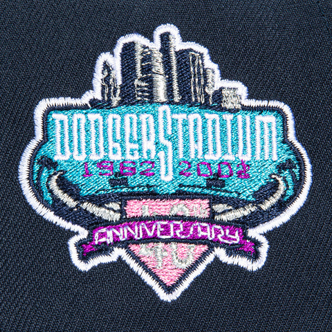 New Era 9Forty A-Frame Los Angeles Dodgers 40th Anniversary Patch Flame Snapback Hat - Navy, Black