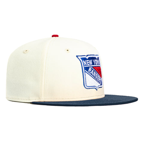 New Era 59Fifty White Dome New York Rangers Hat - White, Navy