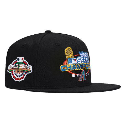 New Era 59Fifty Arizona Diamondbacks 2001 World Series Patch 2001 World Series Champions Logo Hat - Black