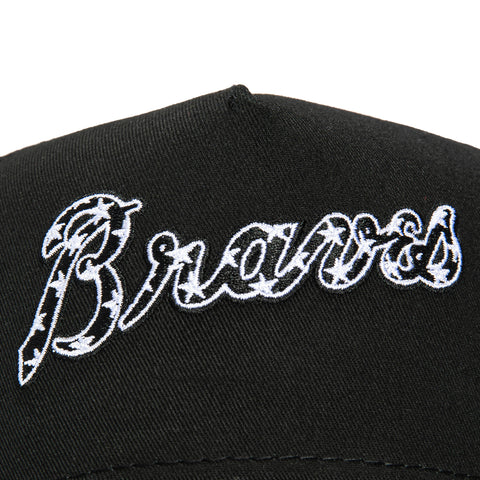 New Era 9Forty A-Frame Atlanta Braves 2025 All Star Game Patch Word Trucker Snapback Hat - Black